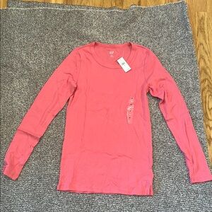 GAP Pink Long-Sleeve Crewneck Tee